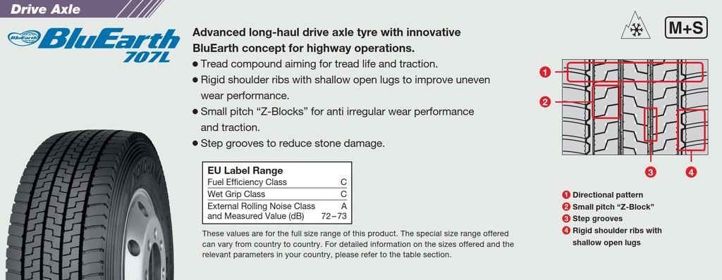 295/60 R 22.5 YOKOHAMA BLUEARTH 707 L 150/147 L